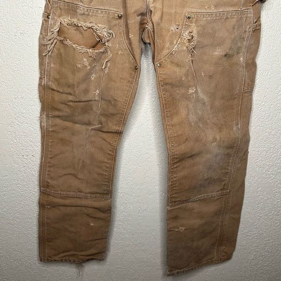 Carhartt Double Knee Duck Pants Size 32x30 Made in USA Loose Original Fit - Picture 4 of 9